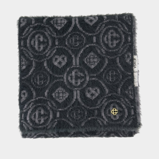Fluffy Monogram Scarf - Casablanca - Nylon - Grey