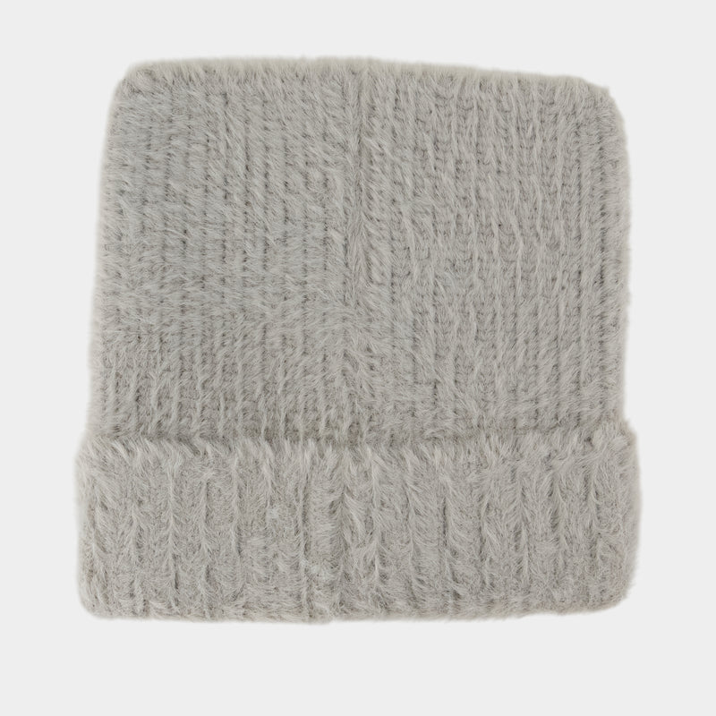 Fluffy Square Beanie - Casablanca - Nylon - Grey