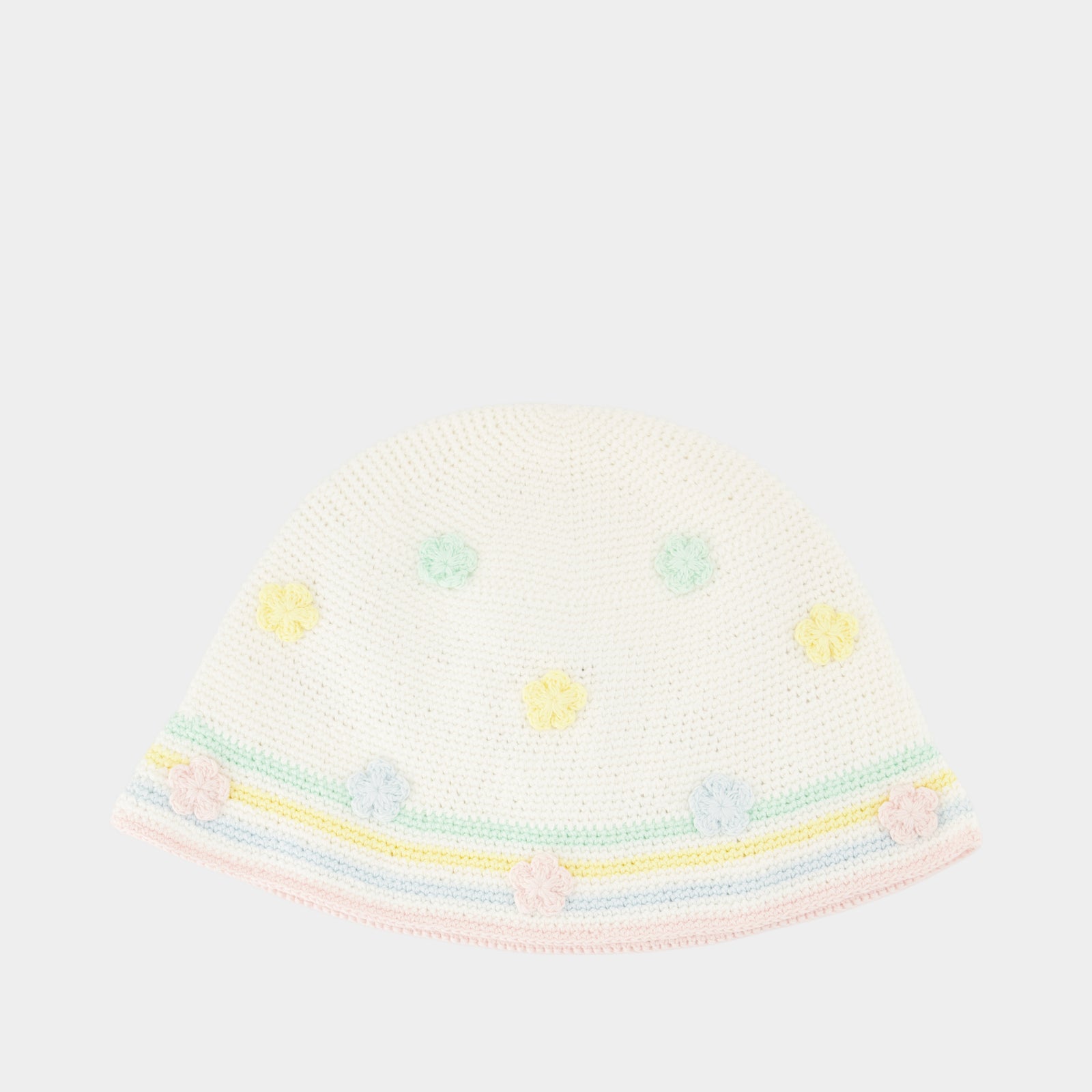 Kawaii Crochet Bucket Hat - Casablanca - Cotton - White
