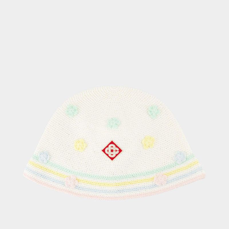 Kawaii Crochet Bucket Hat - Casablanca - Cotton - White