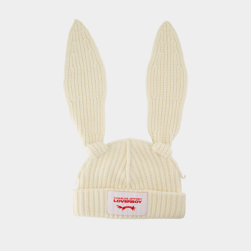 Chunky Rabbit Beanie - Charles Jeffrey Loverboy - Wool - White