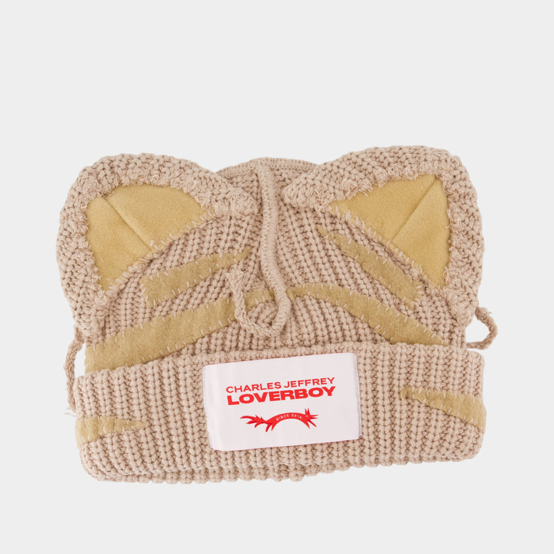 Artisanal Ears Beanie - Charles Jeffrey Loverboy - Cotton - Beige