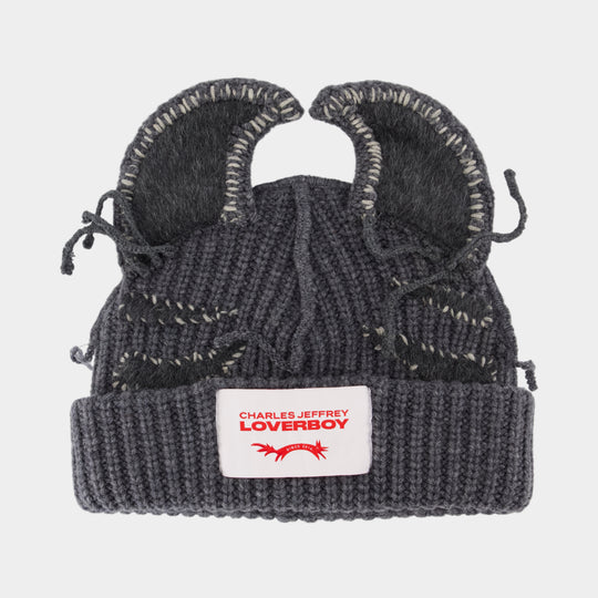 Artisanal Ears Beanie - Charles Jeffrey Loverboy - Cotton - Grey