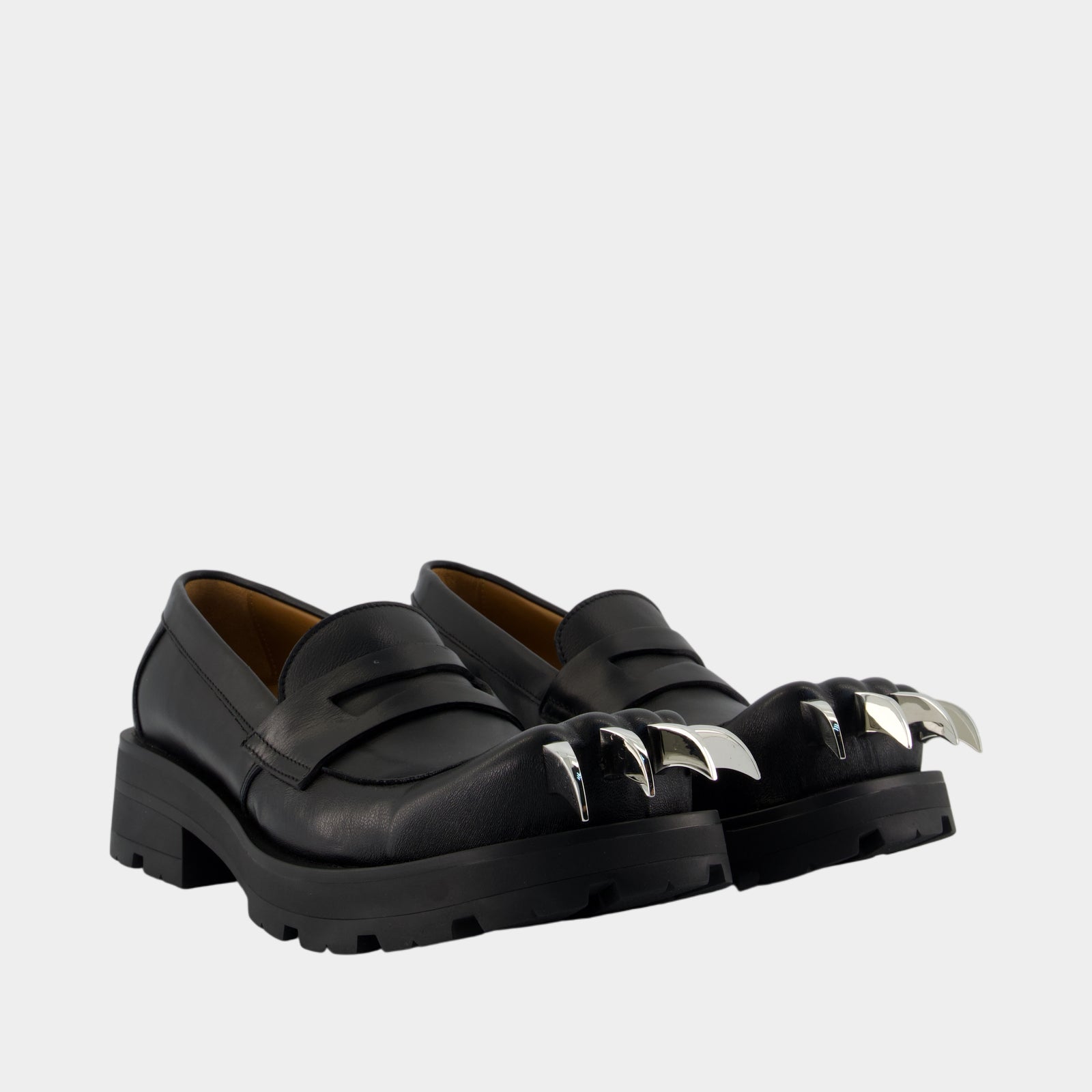 Moggies With Claws Loafers - Charles Jeffrey Loverboy - Leather - Blac
