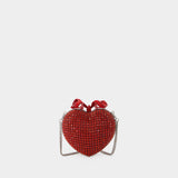 Crystal Heart Clutch - SELF PORTRAIT - Metal - Red