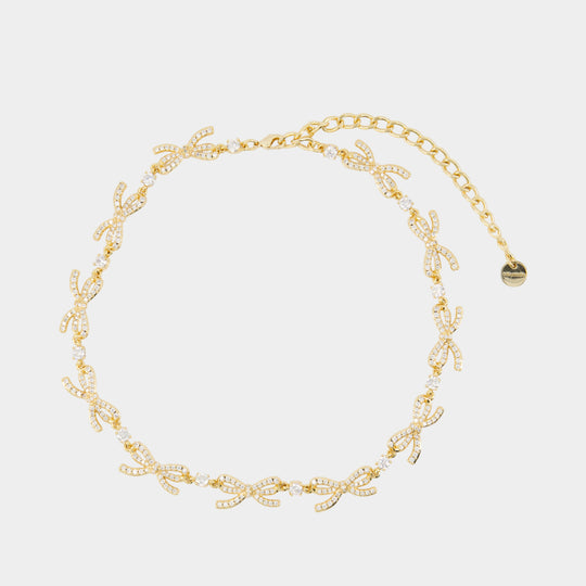 Crystal Bows Necklace - SELF PORTRAIT - Metal - Gold