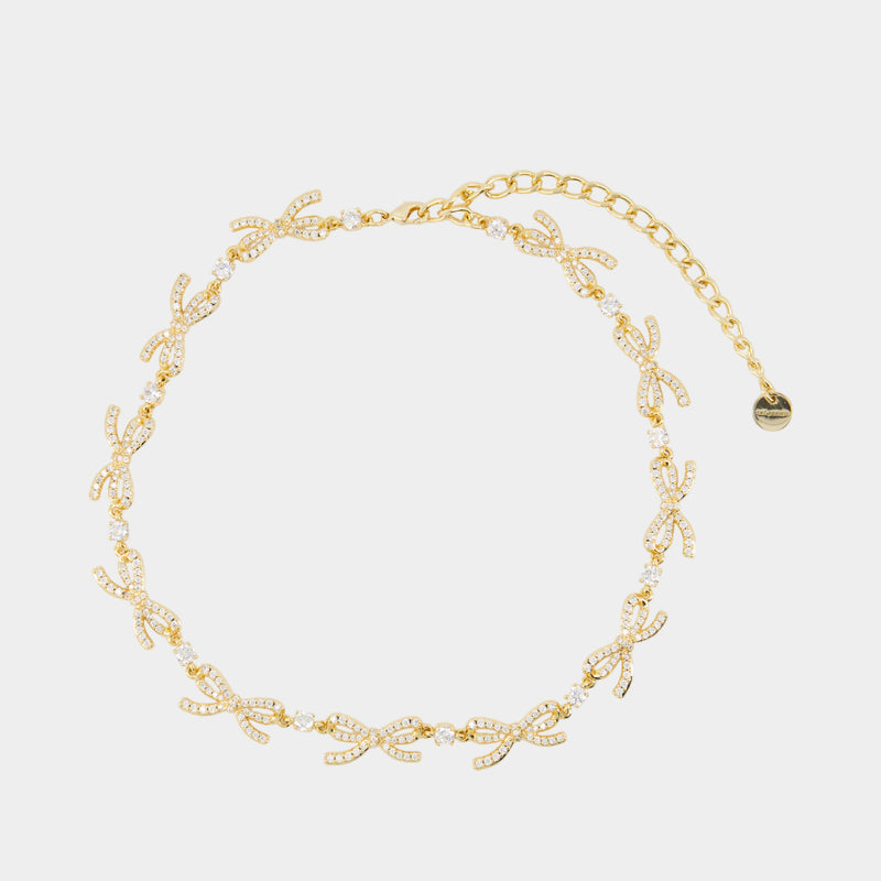 Crystal Bows Necklace - SELF PORTRAIT - Metal - Gold