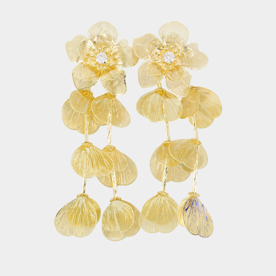 Flower Earrings - SELF PORTRAIT - Metal - Gold