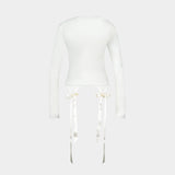 Bow Tail Easy Long Sleeve T-Shirt - Simone Rocha - Synthetic - Ivory