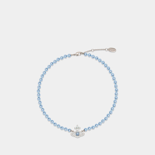 Olympia Pearl Necklace - Vivienne Westwood - Metal - Blue