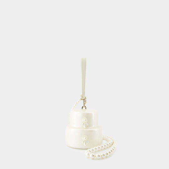 Beaded Sprinkle Cake 米色亚克力斜挎包