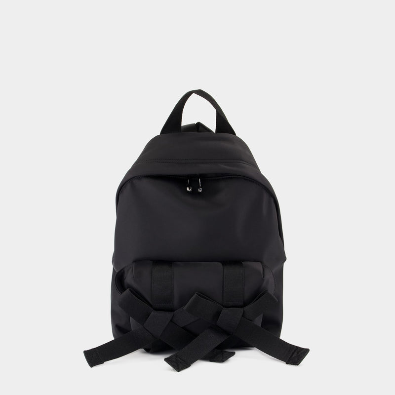 Bow Front Backpack黑色尼龙双肩背包