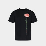 Carnation Print T Shirt - Simone Rocha - Jersey - Black