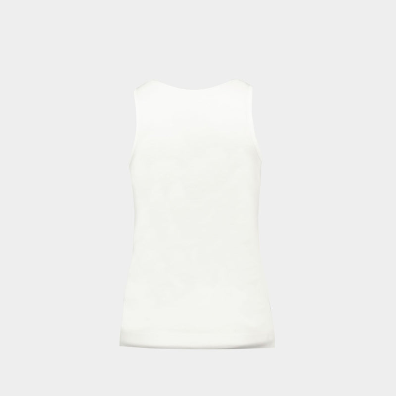 Fitted Ruffle Frill Tank 白色棉质荷叶边背心