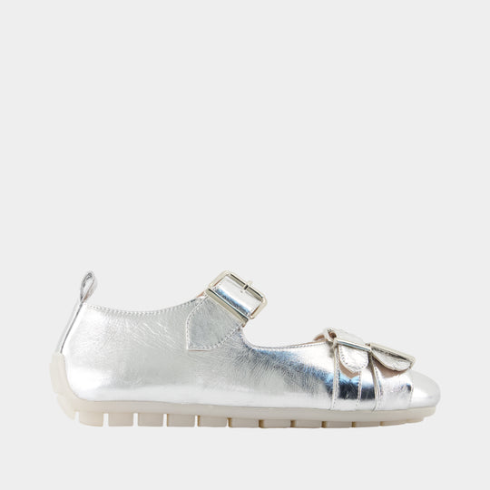 Buckle Grip Ballerina - Simone Rocha - Leather - Silver