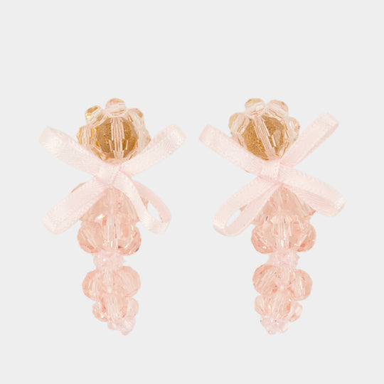 Petite Bow Earrings - Simone Rocha - Crystal - Pink