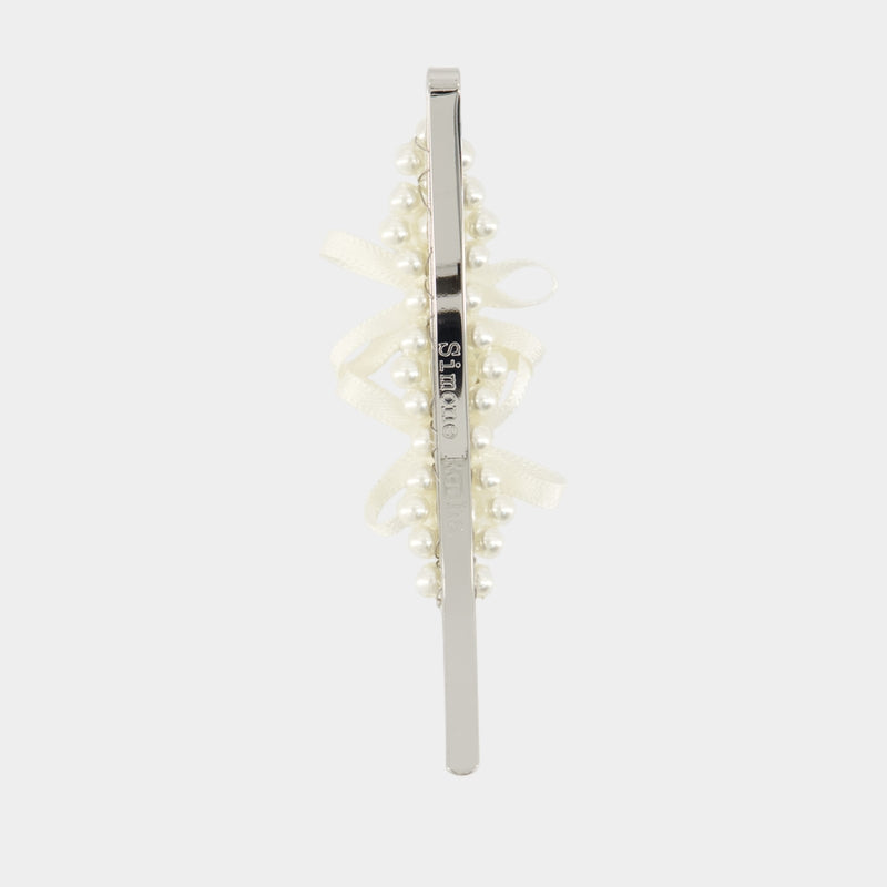 Petite Bow Hair Clip - Simone Rocha - Pearl - White