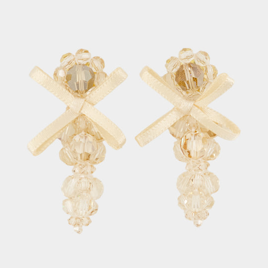 Petite Bow Earrings - Simone Rocha - Crystal - Yellow