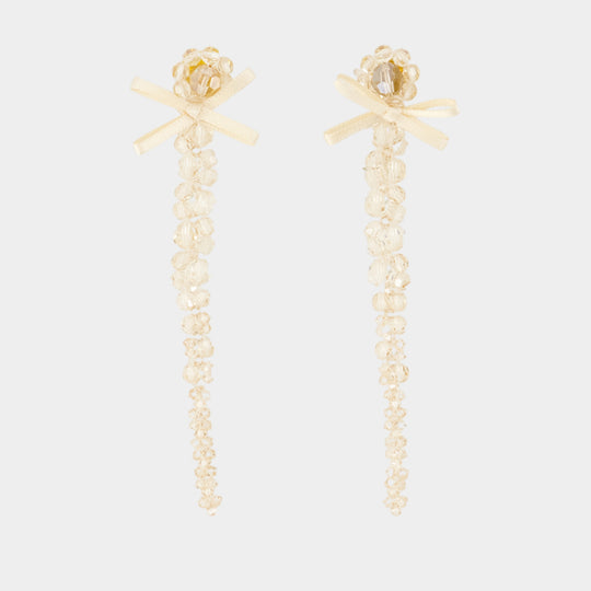 Petite Bow Drip Earrings - Simone Rocha - Crystal - Yellow