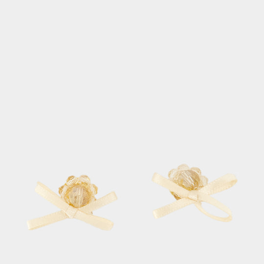 Petite Bow Daisy Earrings - Simone Rocha - Crystal - Yellow