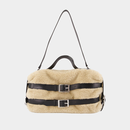 Biker Purse - Simone Rocha - Faux Fur - Beige