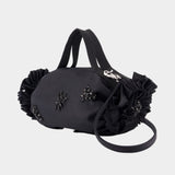Mini Double Ribbon Rosette Purse - Simone Rocha - Nylon - Black