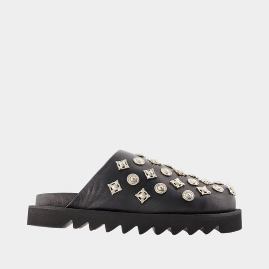 Aj1217 - Black Leather Sandals