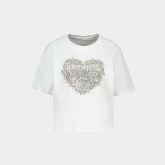 Taida Heart Strass T-Shirt - Zadig & Voltaire - Cotton - White