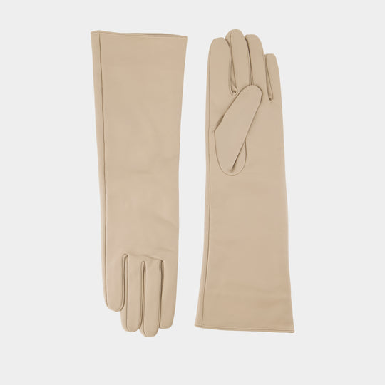 Sapolette Gloves - Samsoe Samsoe - Leather - Brown