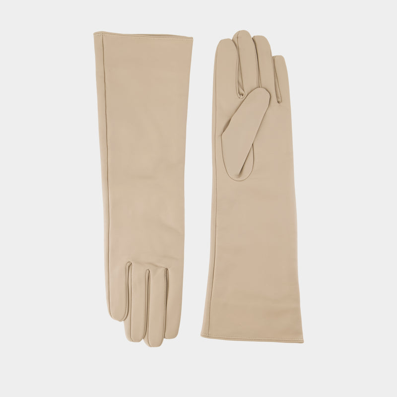 Sapolette Gloves - Samsoe Samsoe - Leather - Brown