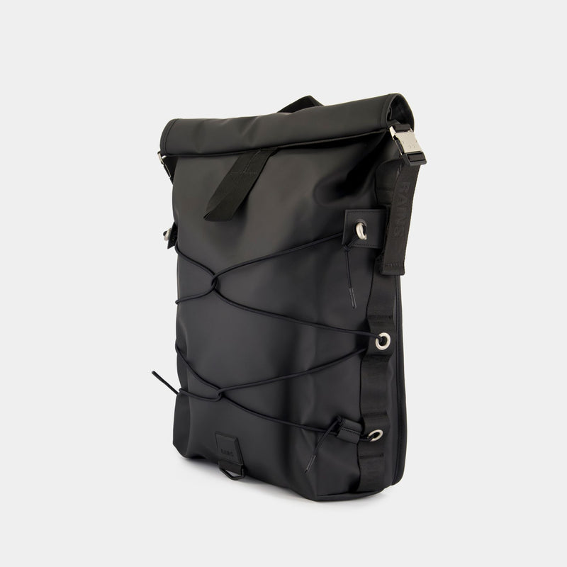 Trail Cord Rolltop Backpack W3黑色合成材质双肩背包