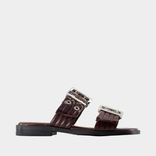 Feminine Sandals - Ganni - Synthetic - Burgundy