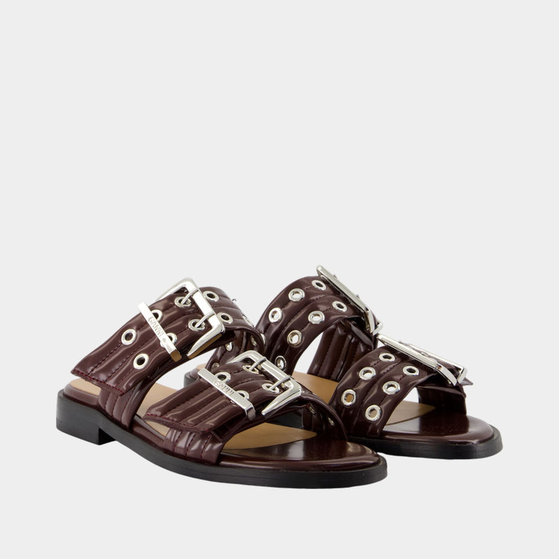 Feminine Sandals - Ganni - Synthetic - Burgundy