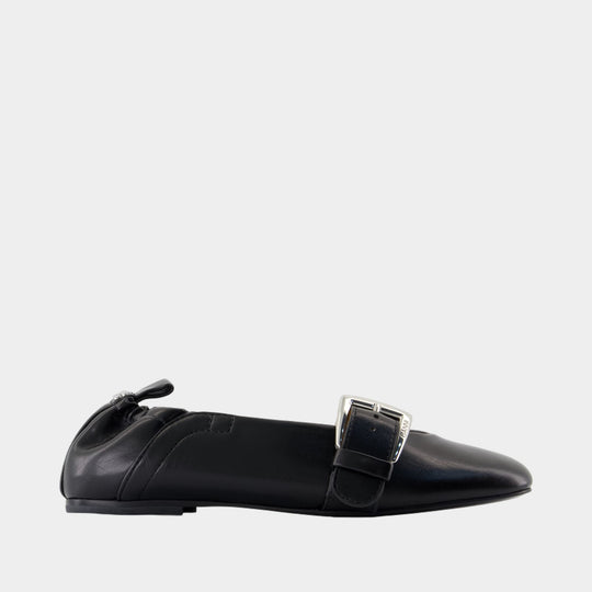 Butterfly Ballerinas - Ganni - Synthetic - Black