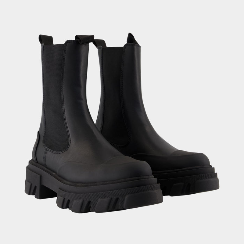 Chelsea Anckle Boots - Ganni - Leather - Black