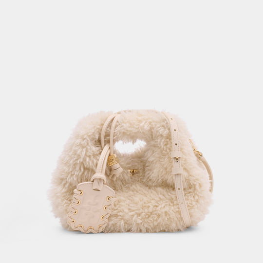 Mini Fur Purse - Ganni - Synthetic - White