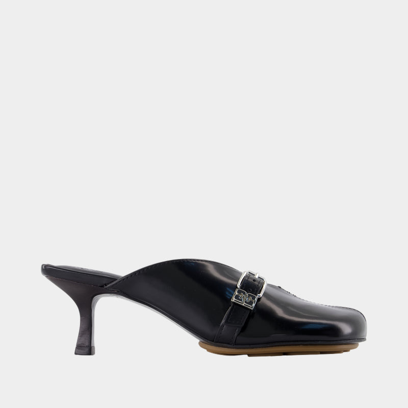 Sue Heeled Sandals - Ganni - Leather - Black