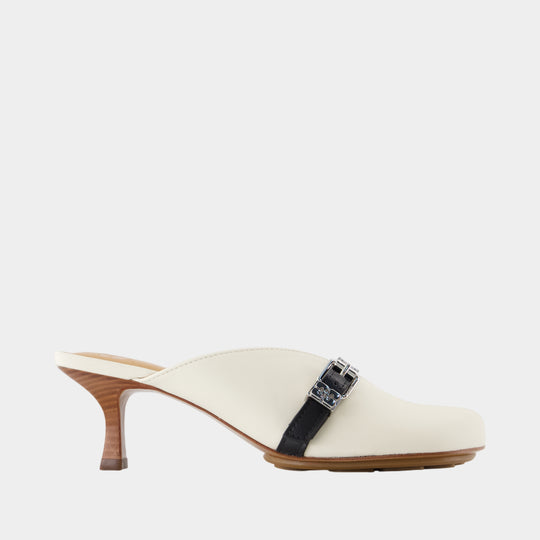 Sue Heeled Sandals - Ganni - Leather - White