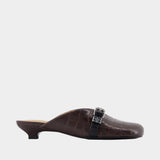 Sue Kitten Croco Sandals - Ganni - Synthetic - Brown