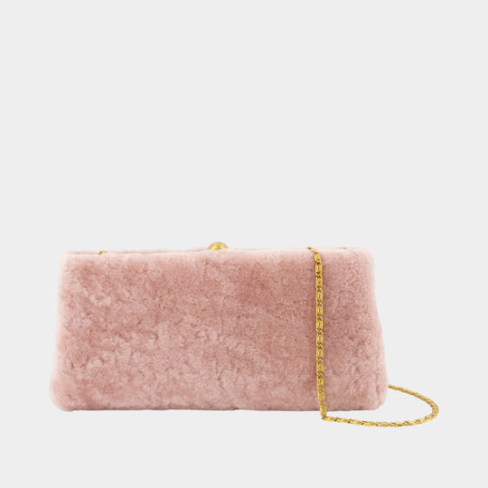 Ellon Shearling Clutch - By Malene Birger - Leather - Pink