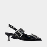 Feminine Buckle Box pumps - Ganni - Synthetic - Black