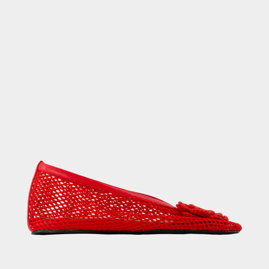 Jenny Flower Ballerinas - Ganni - Synthetic - Red