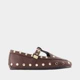 Mary Jenny Studs Ballerinas - Ganni - Synthetic - Brown