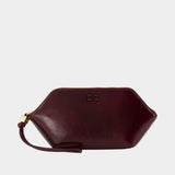 Bou Make Up Pouch - Ganni - Synthetic - Burgundy