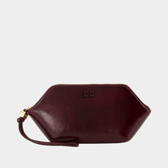 Bou Make Up Pouch - Ganni - Synthetic - Burgundy