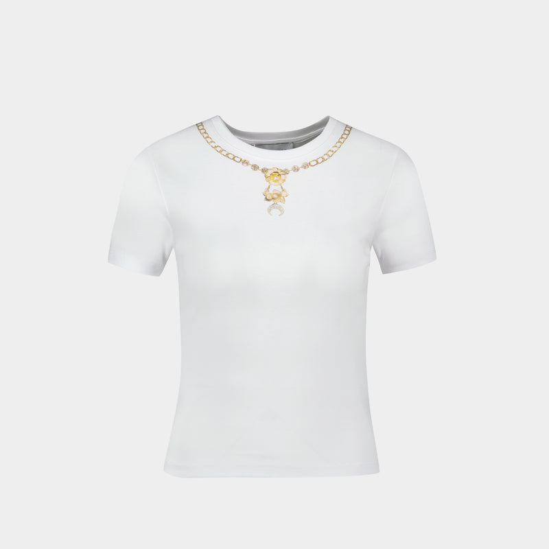 Trompe L'oeil Jewelry T-Shirt - Marine Serre - Cotton - White