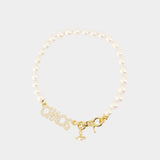 Chaos Large Pearl Necklace - Vivienne Westwood - Metal - Gold