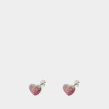 Balloon Heart Pave Earrings - Marc Jacobs - Metal - Pink