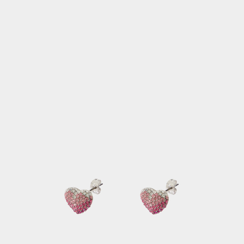 Balloon Heart Pave Earrings - Marc Jacobs - Metal - Pink