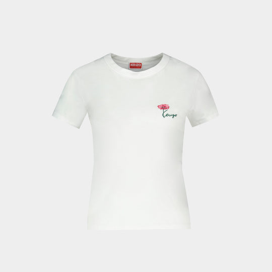 Gots Tulip T-Shirt - Kenzo - Cotton - White